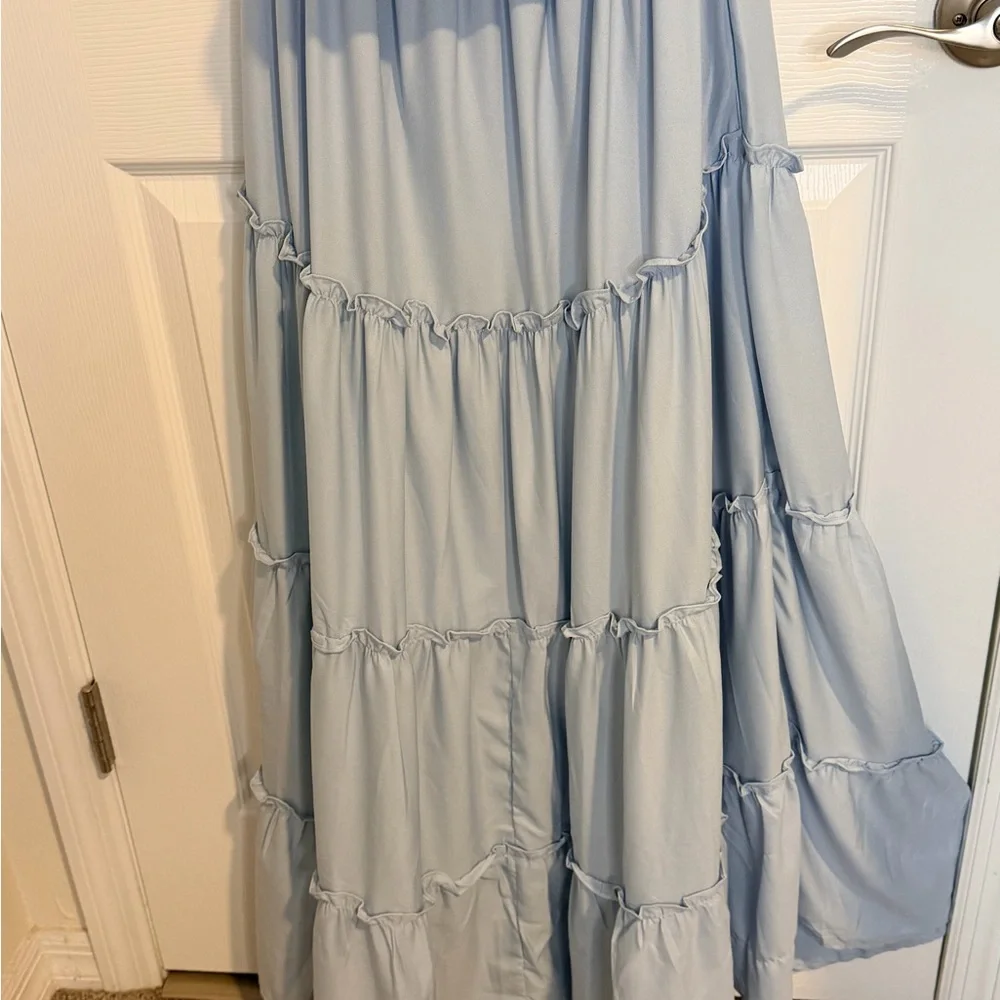 Lascana (Victoria Secret) Light Blue off the shoulder tiered Maxi Dress - Picture 10 of 13